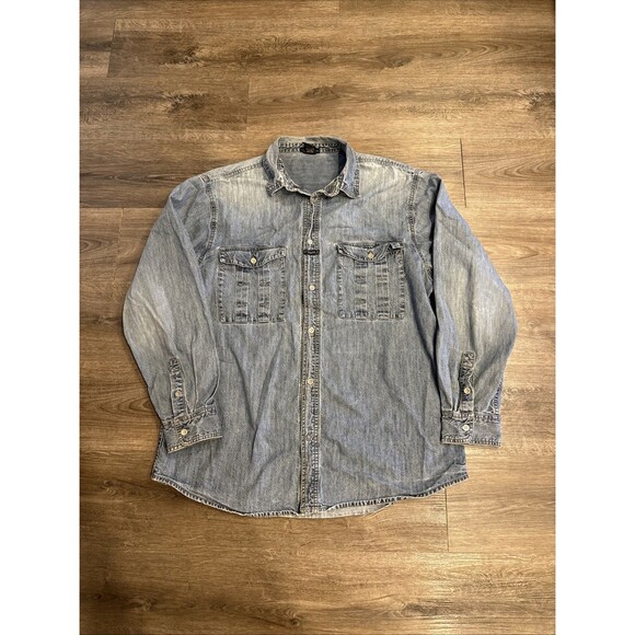 Vintage 90’s Marithe Francois Girbaud Denim Shirt Mens Size L - Picture 1 of 10